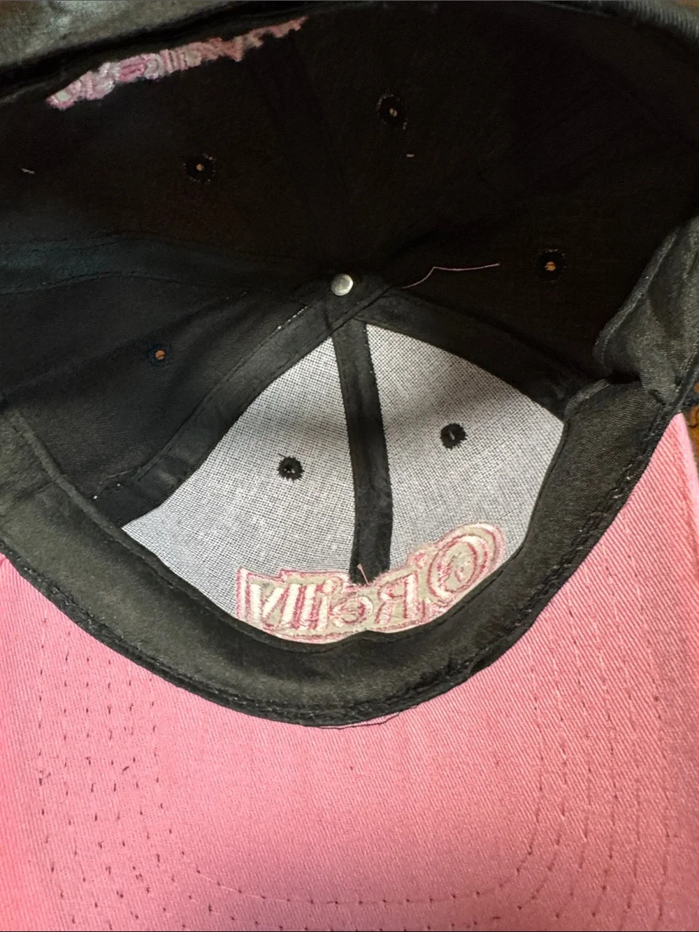 Ladies O’Reilly Black Cap with Pink Logo - Women's Hat